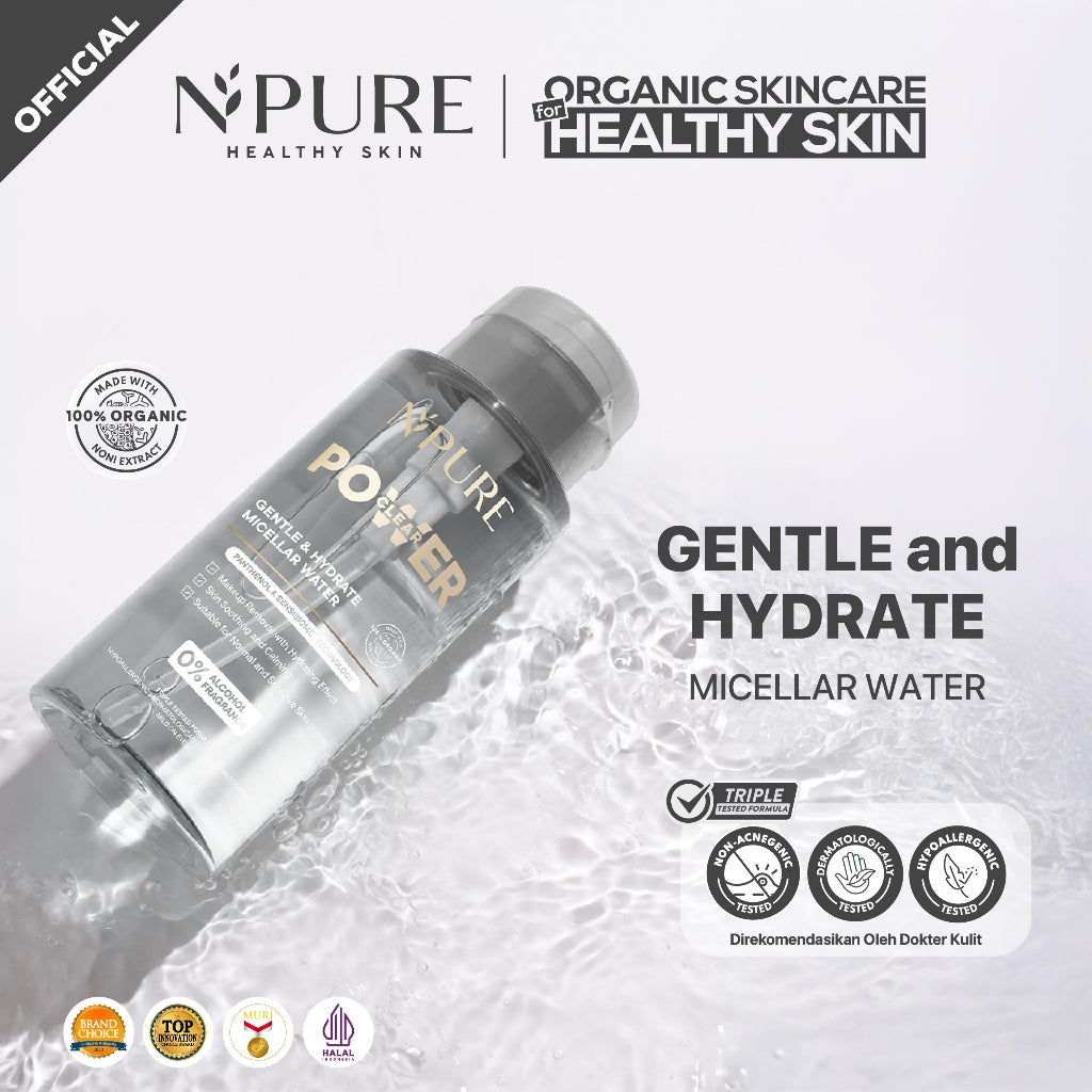 KHUSUS MEMBER - NPURE Gentle & Hydrate Micellar Water 300ML / Micellar No Alcohol / Micellar Gentle / Sensitive skin / No SLS