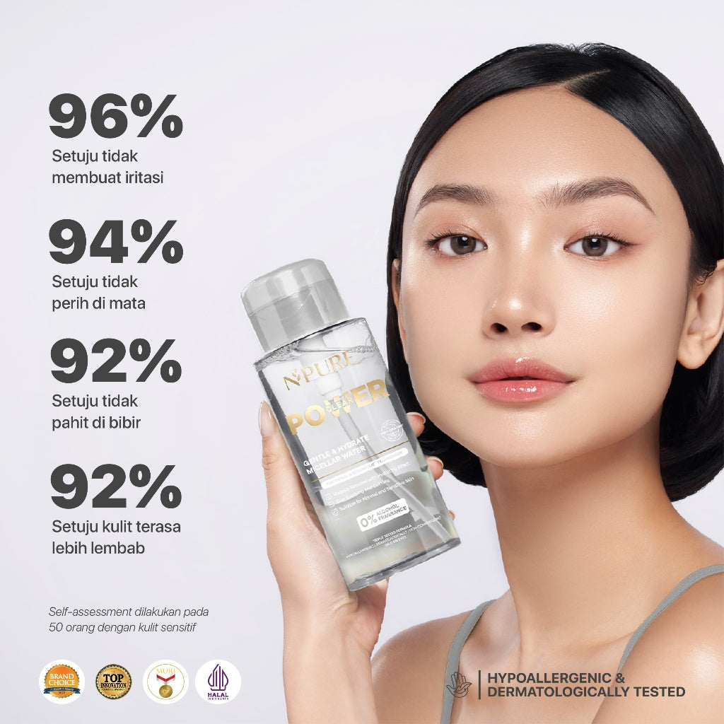 KHUSUS MEMBER - NPURE Gentle & Hydrate Micellar Water 300ML / Micellar No Alcohol / Micellar Gentle / Sensitive skin / No SLS