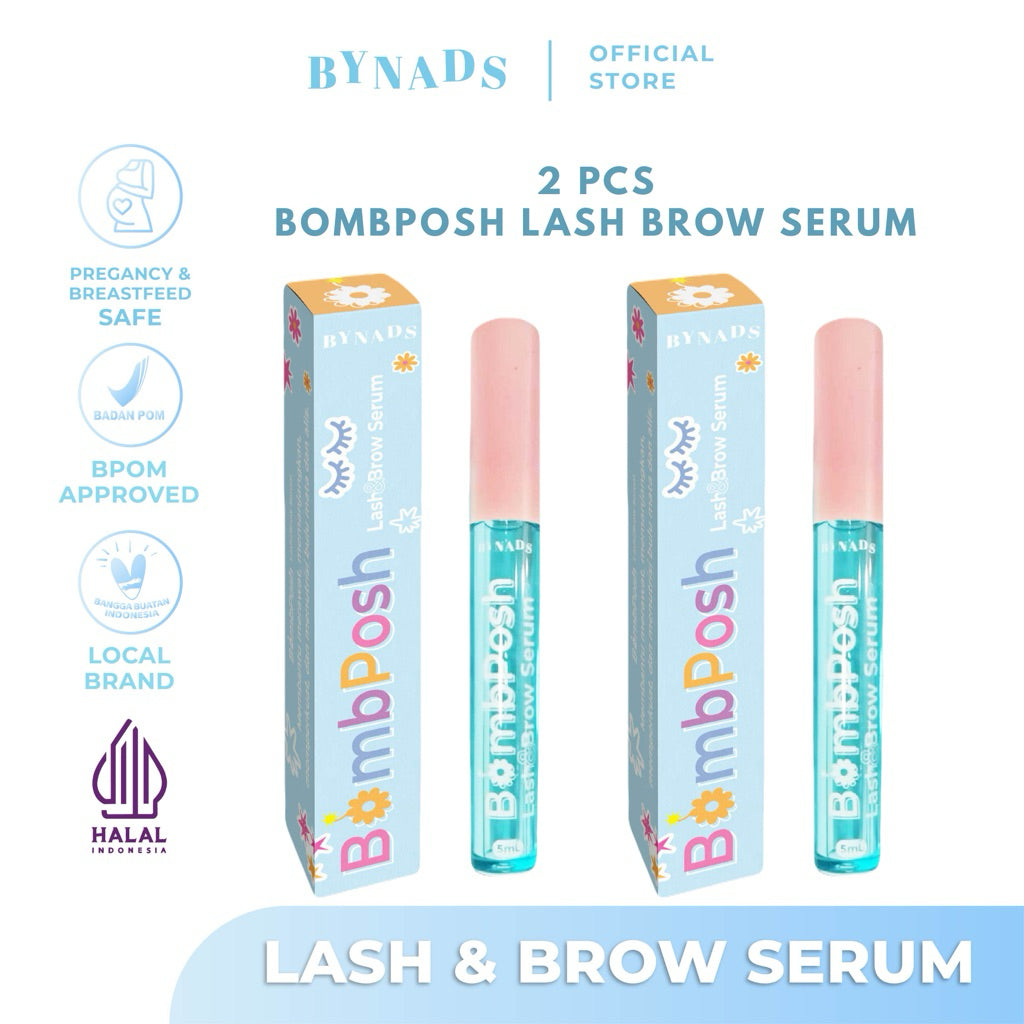 [2PCS] Bynads 2in1 Bombposh Lash and Brow Serum Bynads Eyelash Brow Serum Penumbuh Bulu Mata dan Alis By Bombposh Bynads