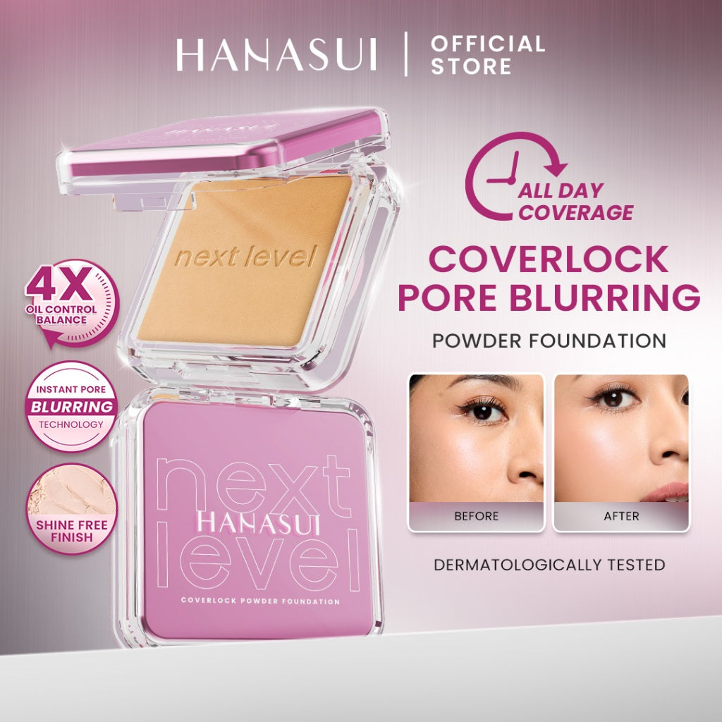 [NEW] Hanasui Next Level Coverlock Powder Foundation - Porefect Blur, Flawless Looking & 4X Oil Control Balance