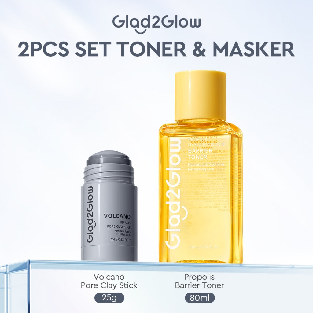 Glad2Glow Volcano 3D Acid Pore Clay Stick Masker Wajah Clay Masker Stik Deep Cleansing Pori Pori Masker Komedo Dan Pori Pori Wajah Pembersih Komedo clay Masker Masker Organik Masker Jerawat Sheetmask Masker Glad2Glow Clay Mask Masker G2Glow Official Store