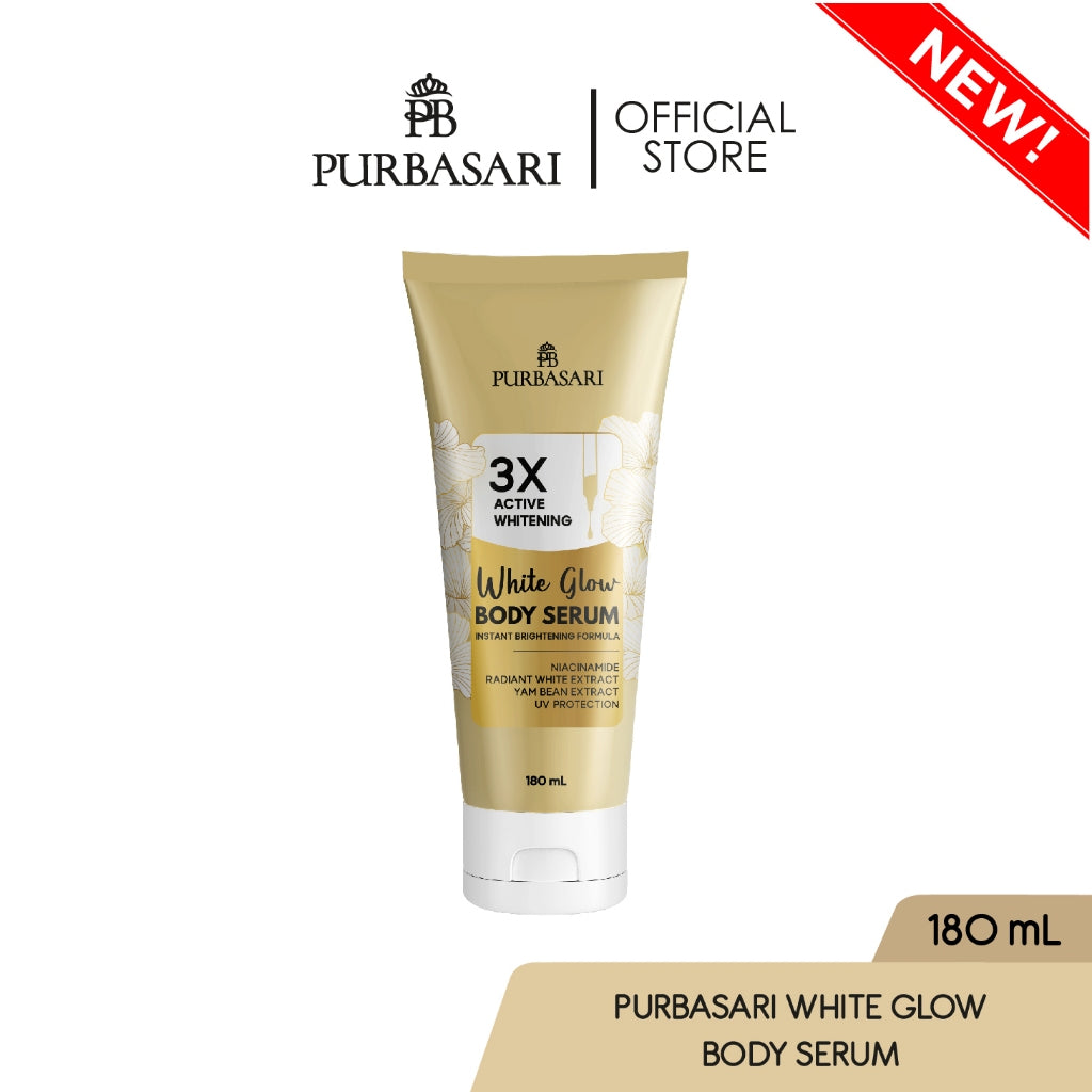 [COMBO SUPER] Purbasari Body Serum 180ml Gluta Hya + White Glow dan Purbasari Lulur Mandi Bengkoang 200 gr