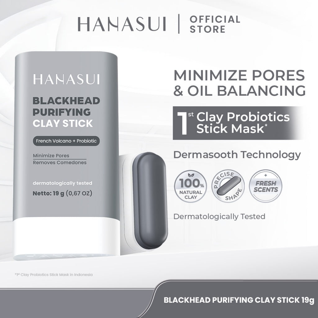 [NEW] HANASUI Clay Stick Mask - Masker Wajah Mencerahkan Mengangkat Komedo Menyamarkan Pori & Menenangkan Jerawat
