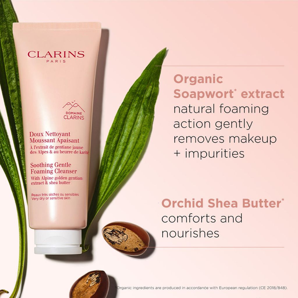 CLARINS Soothing Gentle Foaming Cleanser 125ml - Pembersih Wajah Kulit Sensitif Atau Sangat Kering