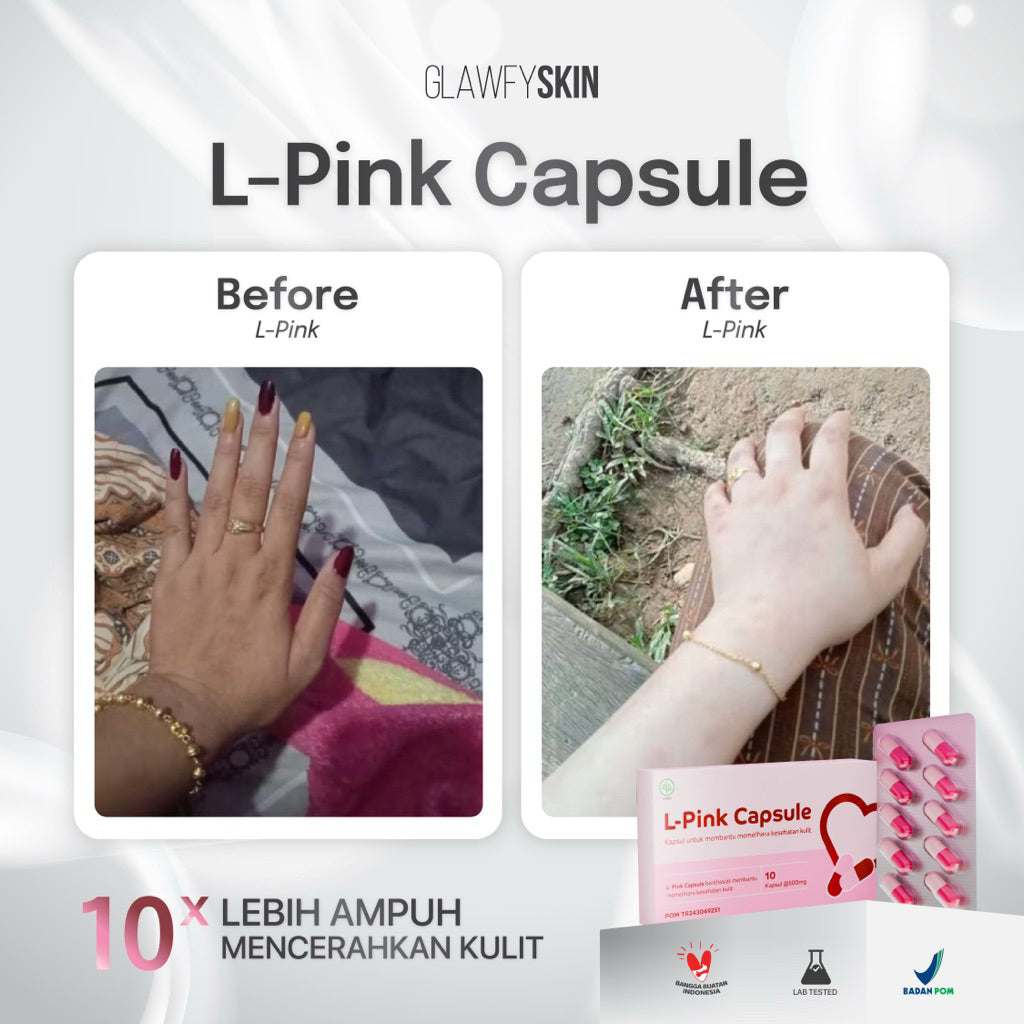 Glawfyskin [ 3 BOX ] L-Pink Capsule | Suplement Kulit |  Booster Capsule | Capsule Kesehatan Kulit BPOM