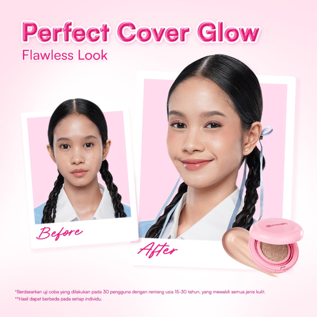 Glowsophy Bundle 2in1 Cover Duo Radiance Set Cover Glow + Cover Fit Serum Cushion Long Lasting All Day - Glow Matte Finish Cushion Ringan dengan Medium Coverage Menyamarkan Pori-Pori dan Garis Halus Cushion Kulit Asia Foundation Waterproof Make Up Setting
