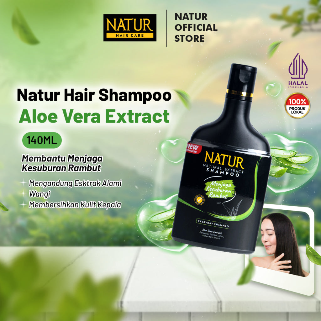 Natur Shampoo Aloe Vera 140 ml - Sampo untuk Melebatkan Rambut