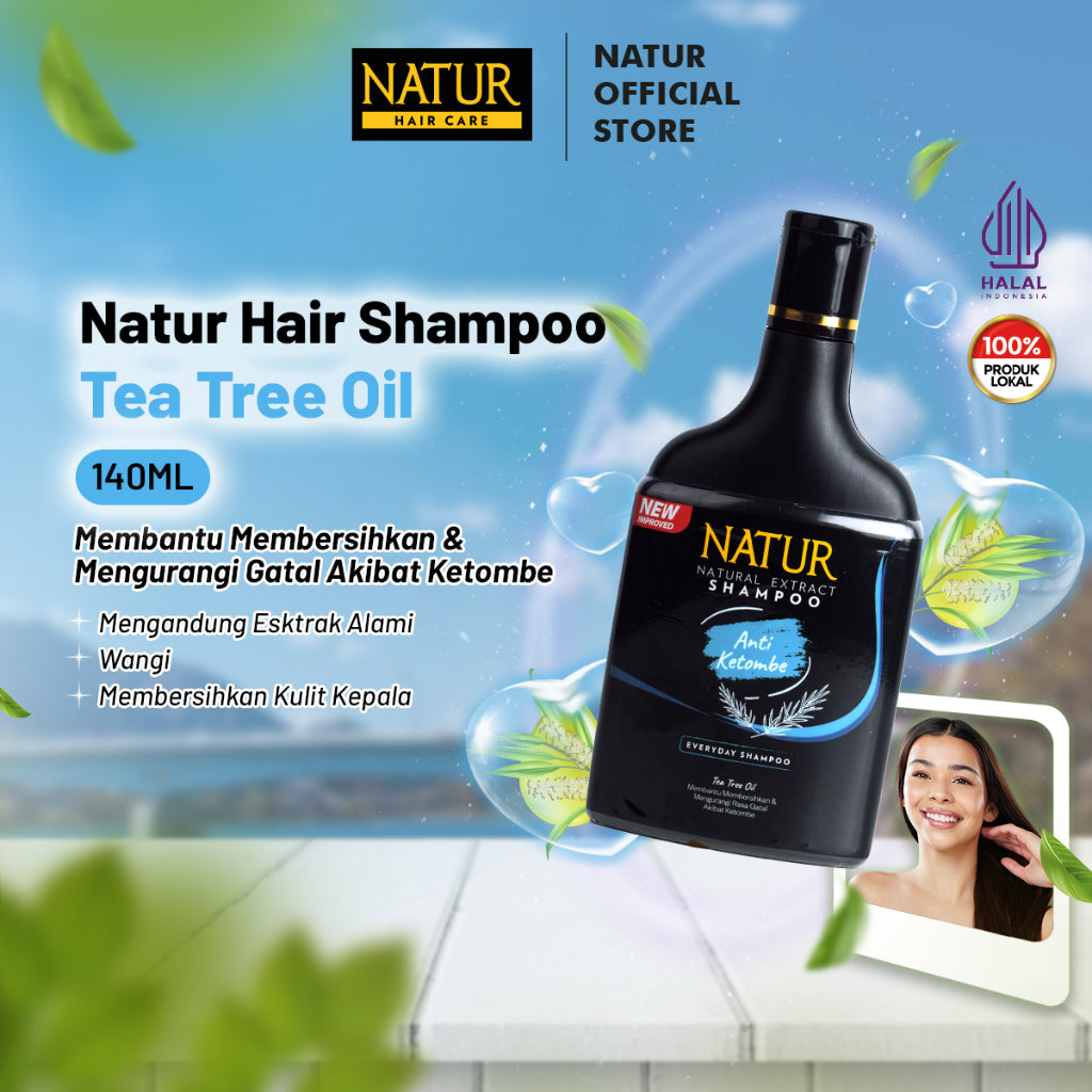 Natur Hair Shampoo Anti Dandruff 140 ML - Shampoo Perawatan Rambut Berketombe