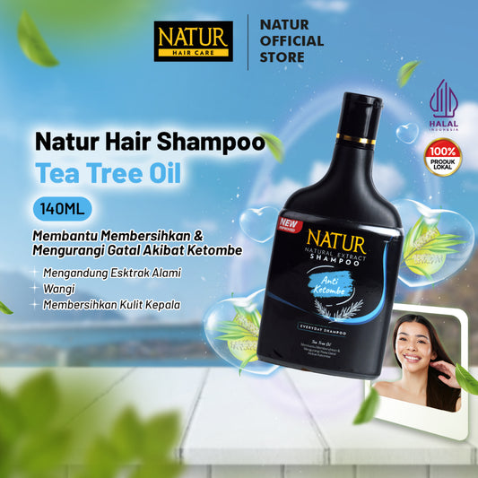 Natur Hair Shampoo Anti Dandruff 140 ML - Shampoo Perawatan Rambut Berketombe