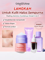 [Set Eksfoliasi]Glad2Glow Kulit Halus Bundle all in 1 - 2/3/4/5 PCS eksfoliasi wajah Skincare Set-Pulihkan/Cerah Krim+Peeling Solution+ Cleanser+Eksfoliasi Toner-peeling whitening Moisturizer facial wash Pelembab G2G glad2glow official store