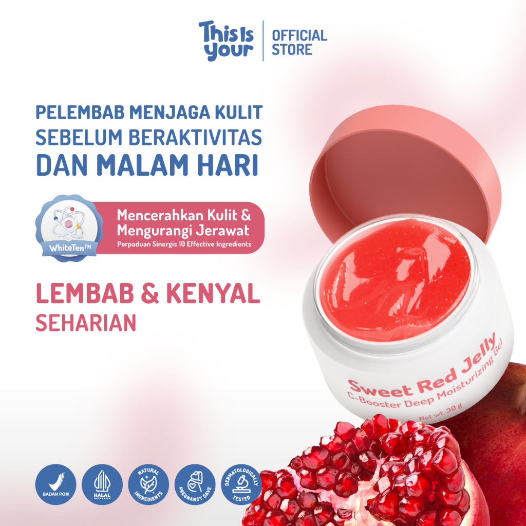 [BEST SELLER] This is Your Sweet Red Jelly C-Booster Deep Moisturizer Gel 30g | Mengandung WhiteTen, Pomegranate Extract, Actibiome | Membantu Memperbaiki Skin Barrier, sebagai Pelembab Wajah Membantu Mengencangkan dan Mencerahkan Wajah Yang Kusam