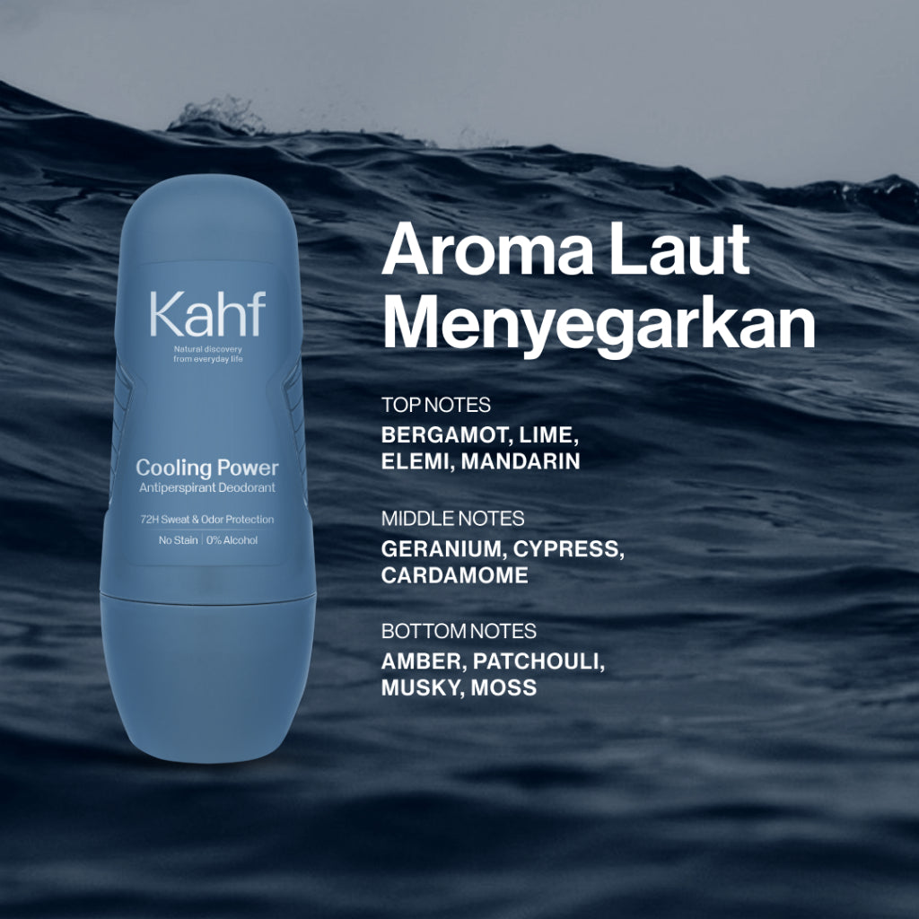 Kahf Deodorant Roll On Antiperspirant 45 ml - Deodoran Deo Pria Anti Iritasi, Bebas Bau, Tahan Keringat, Wangi Seharian - Suitable for Daily Use