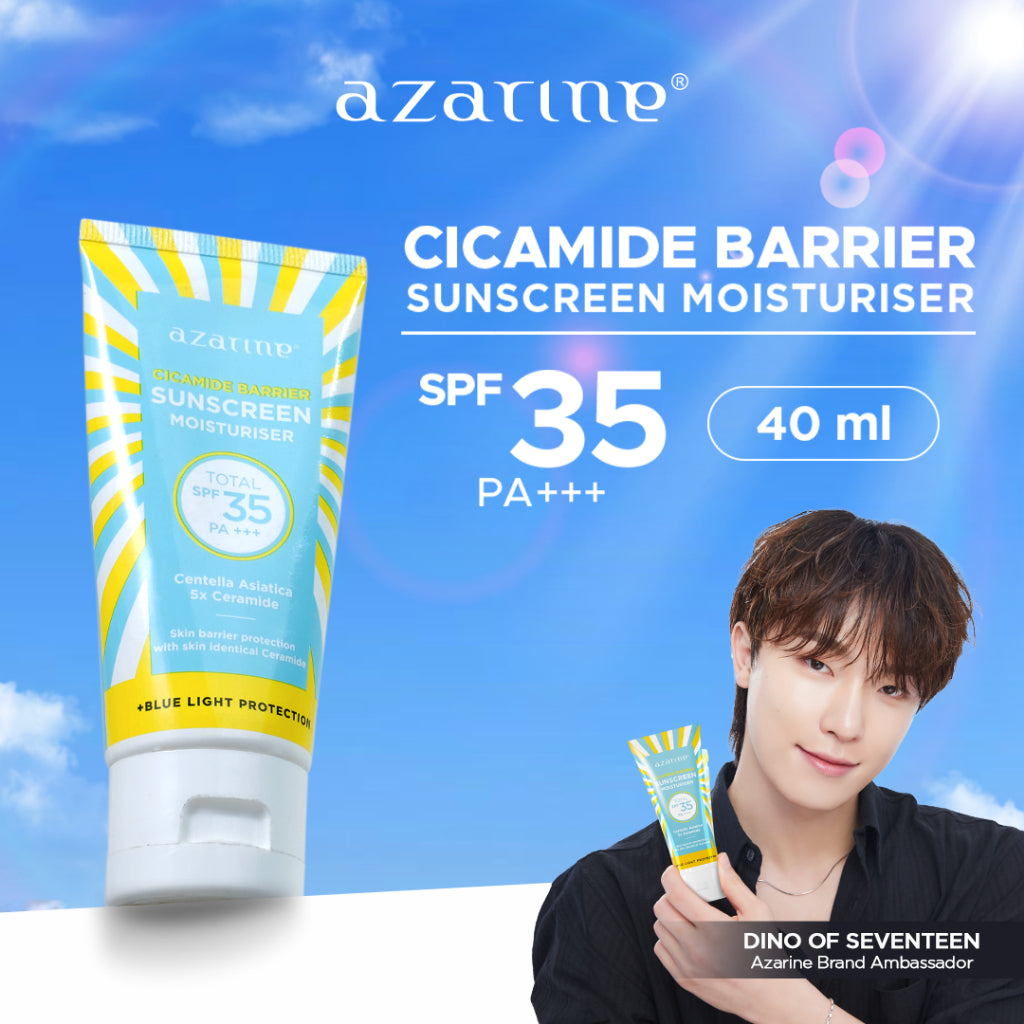 Azarine Cicamide Barrier Sunscreen Moisturiser SPF35 PA+++ [LOLOS UJI INVIVO INVITRO] Sunscreen Gel Untuk Skin Barrier Protection Sunscreen Kulit Kering Berjerawat Sensitif 40ml