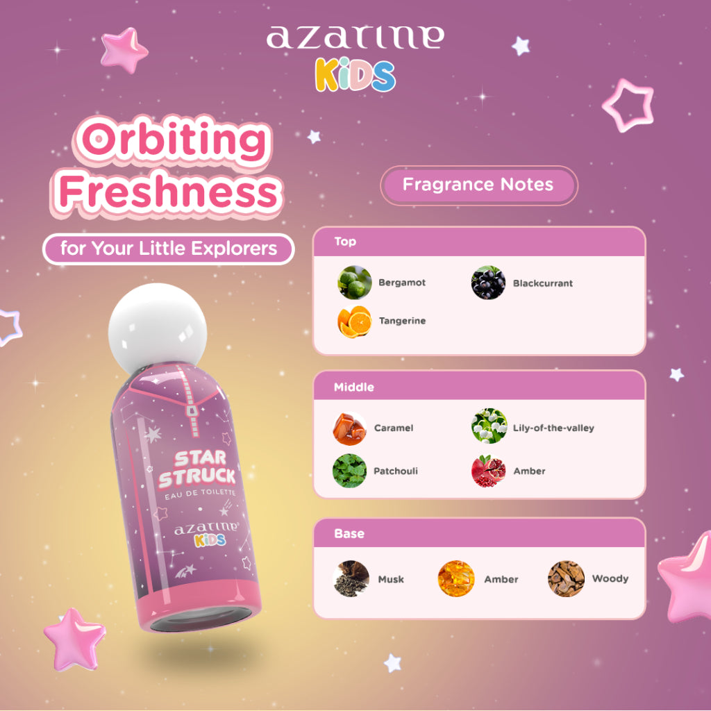 Azarine Kids Eau de Toilette Parfum Anak EDT Fruity Floral Musky Cosmic Scents Wangi Tahan Sepanjang Hari Dermatologcally Tested 50 ml