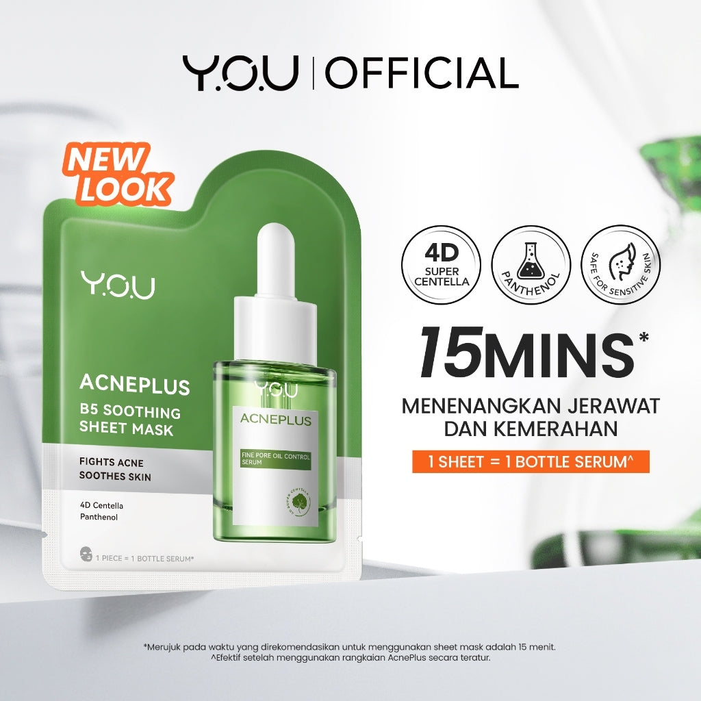 [NEW] YOU AcnePlus B5 Soothing Sheetmask Masker Jerawat dan Hydrating Bebas Jerawat