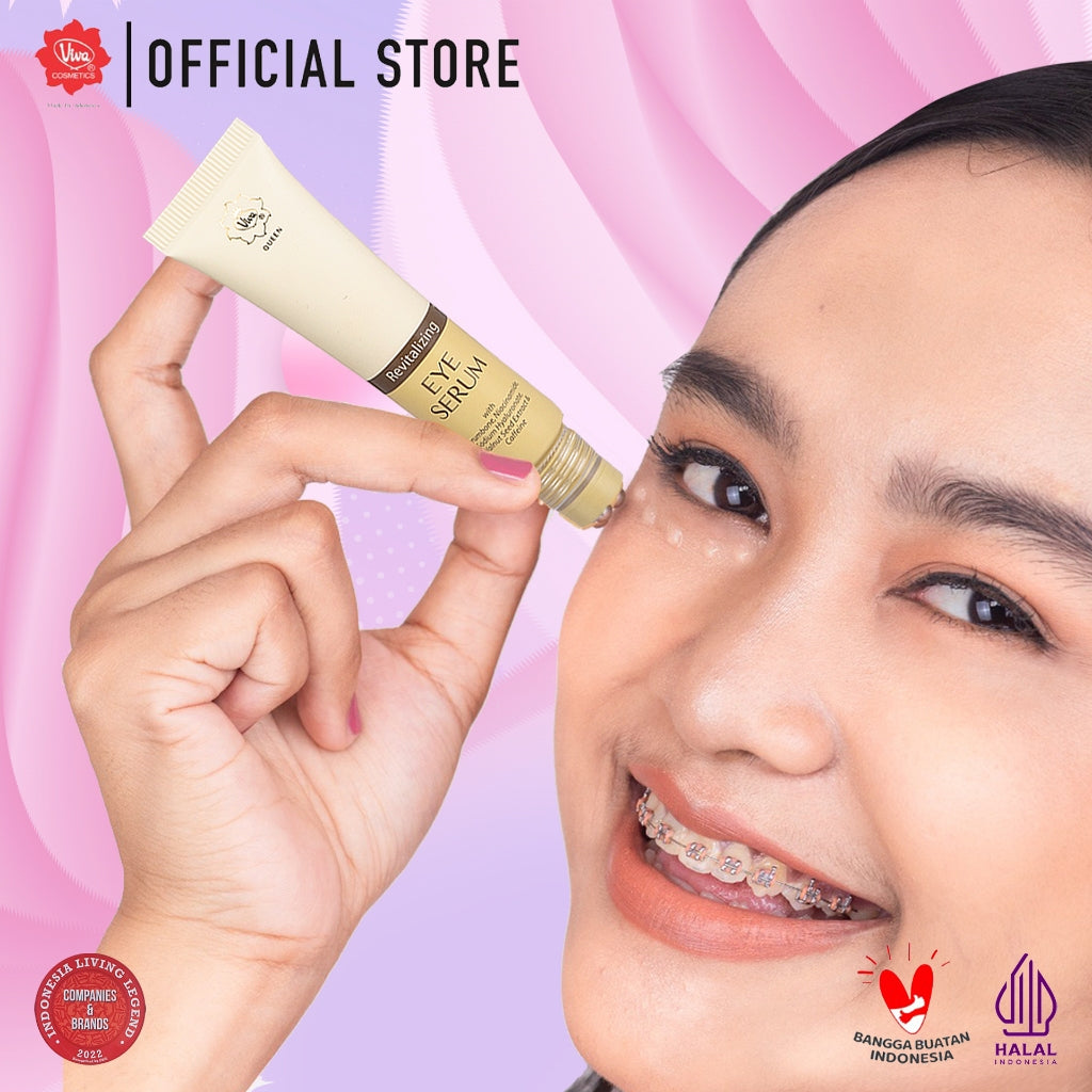 Viva Queen Revitalizing Eye Serum with NIACINAMIDE, Sodium Hyaluronate (HA), Zerumbone, Caffeine & Walnut Seed Extract - 15gr