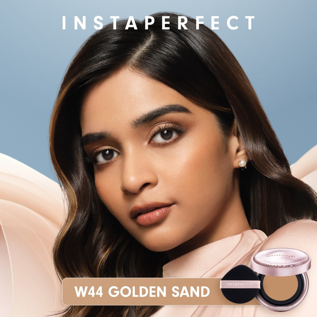 Instaperfect Skin Glow Cover Mesh Cushion High Coverage Formula Dilengkapi dengan SPF 50+ / PA++++  Tampilan Glow Up Natural- Melindungi Kulit dari Sinar UVA dan UVB- Make Up Foundation