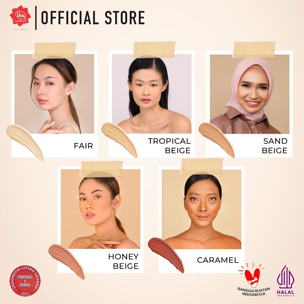 Viva Queen Perfect Stay SERUM Flawless Foundation with NIACINAMIDE, UV FILTER, VIT E & Chamomile Extract (30gr) – High Coverage, Transferproof, Lightweight & Matte Satin Finish (tersedia 5 varian warna)