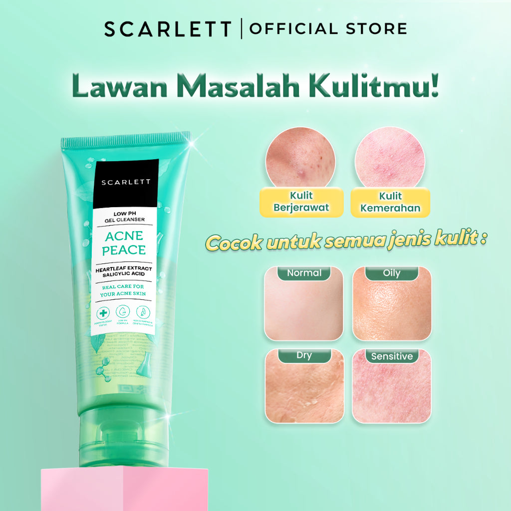 SCARLETT Low pH Gel Cleanser-Facial Wash Gentle Sabun Cuci Muka Low pH, Kulit Tidak Ketarik, Basic Skincare
