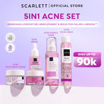 SCARLETT Acne Series - 5in1Paket Lengkap Mencegah & Penghilang Jerawat  2% Salicylic Acid  Serum+Cleanser+Toner+Krim Pagi+Krim Malam