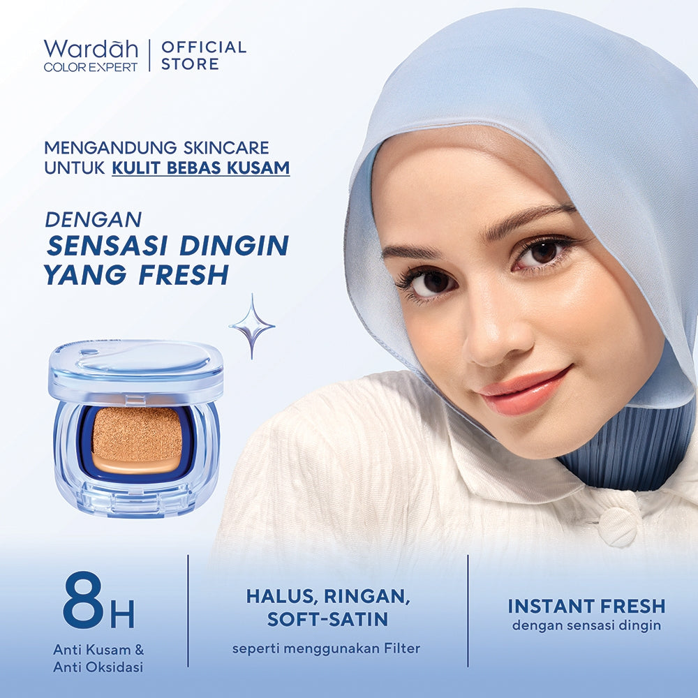 NEW LAUNCH! Wardah Lite Skin Filter Cushion 11 g - Wardah Skin Filter Cushion - Make Up Ringan Tahan 8 Jam - Flawless Coverage Powder Foundation Glad Setting BB Cream Soft Satin and Glow | Lightening | Light Plus | Light + | Lightplus Makeup