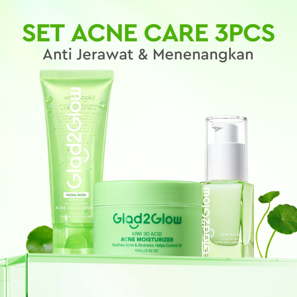 [BIG MOIST] GLAD2GLOW Kiwi 3D Acid Acne Moisturizer 100g Pelembab Wajah Jerawat Mencerahkan Pencerah Wajah&Penuaan Hilangkan Flek & Tenangkan Kulit Skincare Pelembab Esensi Wajah Perawatan Kulit Pelembab Wajah Pembersih day cream tone up g2g officialstore