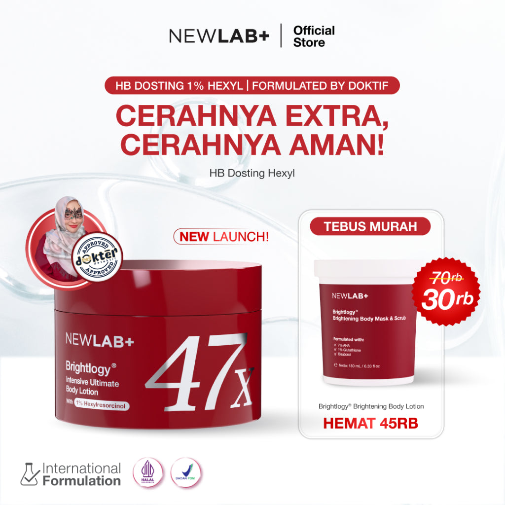 [TEBUS MURAH HB DOSTING] NEWLAB Brightlogy Intensive Power Brightening Lotion 1% Hexyl | HB Dosting Doktif Approved | Serum untuk Mencerahkan Badan | Lotion Tube  | Underarm | Body Scrub Body