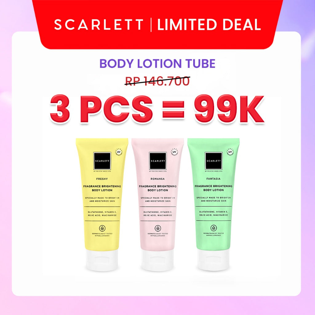 Scarlett Whitening Body Lotion Mencerahkan - Kemasan Baru Tube 180ml