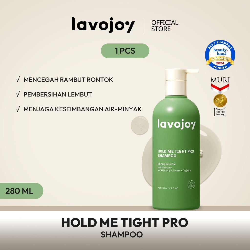Lavojoy Hold Me Tight Pro Shampoo Spring Wonder | Hair Shampoo | Sampo Rambut | Shampoo Perawatan Rambut Rontok | Mempercepat Pertumbuhan Rambut | Mengurangi Kerontokkan | Sampo Ginseng & Jahe