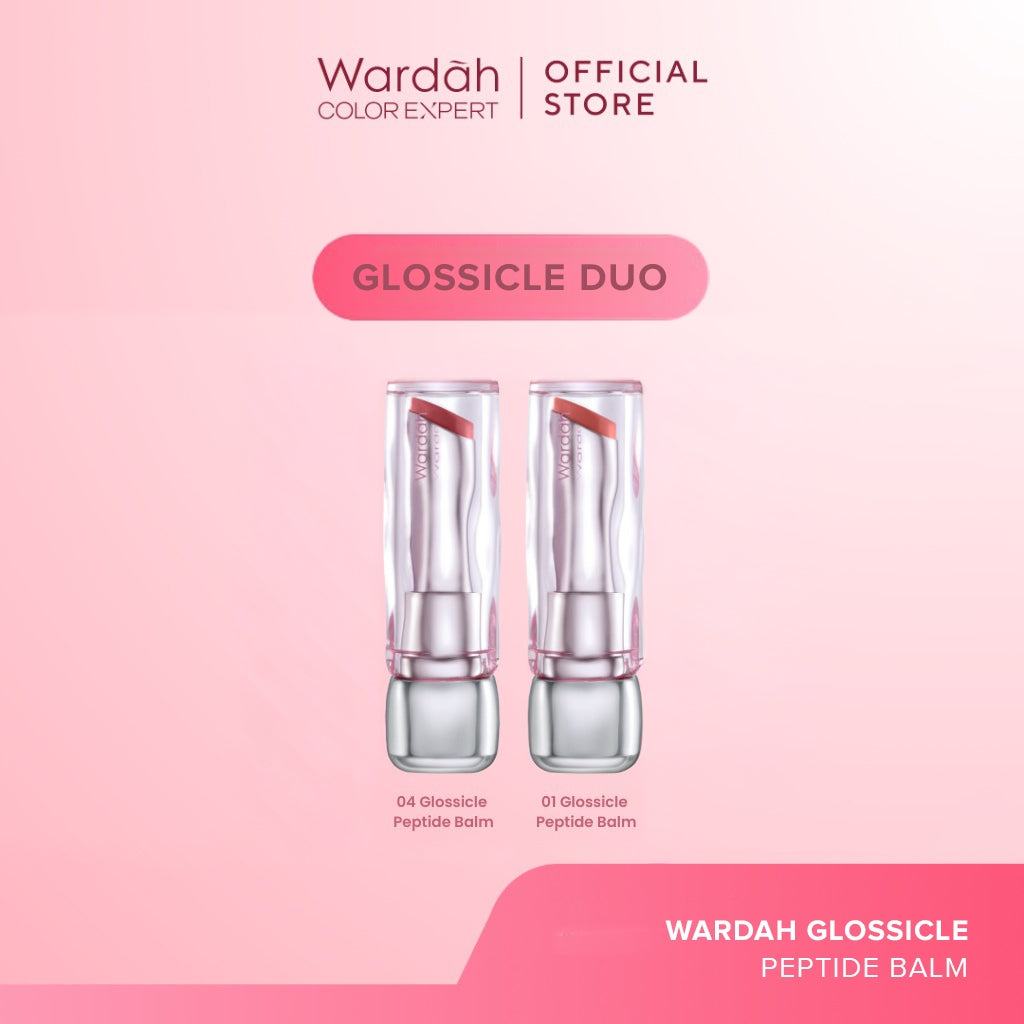 NEW! WARDAH Glossicle Peptide Balm - Ombre Glossicle - Dilengkapi dengan Peptide & UV Filter - Memperkuat Lip Barrier - Tidak Lengket- Glossy - Lip Balm -Lip Tint - Makeup - Natural Gloss - Glossy - Tinted Balm