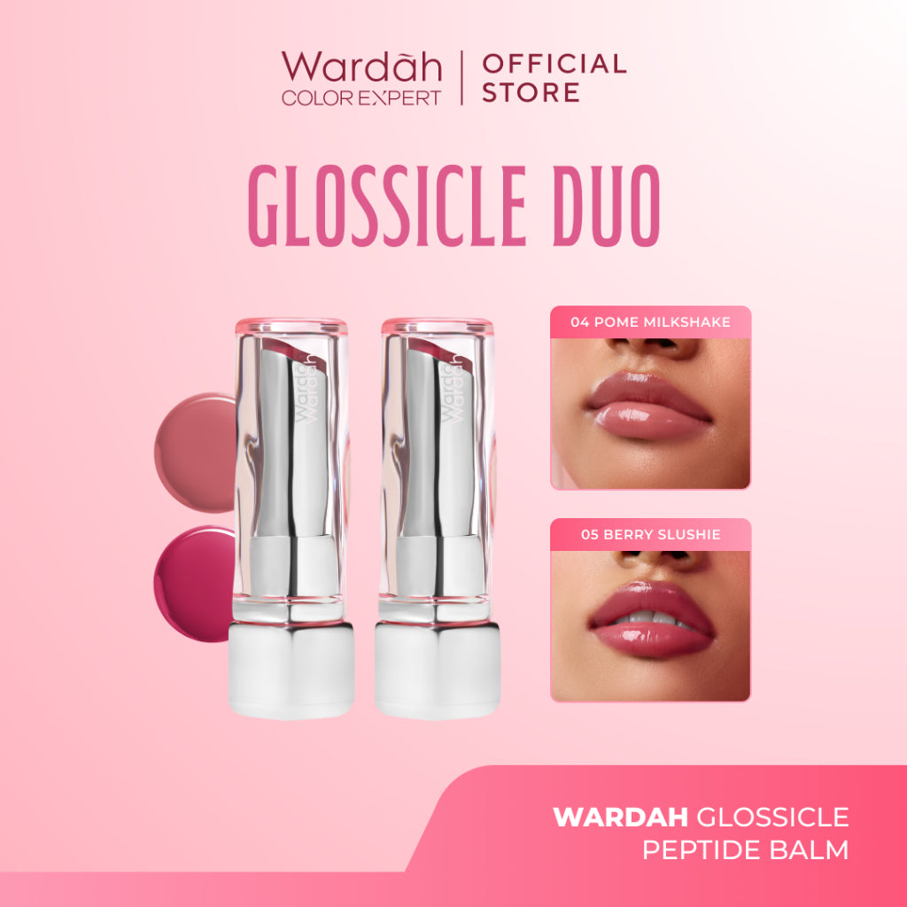 NEW! WARDAH Glossicle Peptide Balm - Ombre Glossicle - Dilengkapi dengan Peptide & UV Filter - Memperkuat Lip Barrier - Tidak Lengket- Glossy - Lip Balm -Lip Tint - Makeup - Natural Gloss - Glossy - Tinted Balm