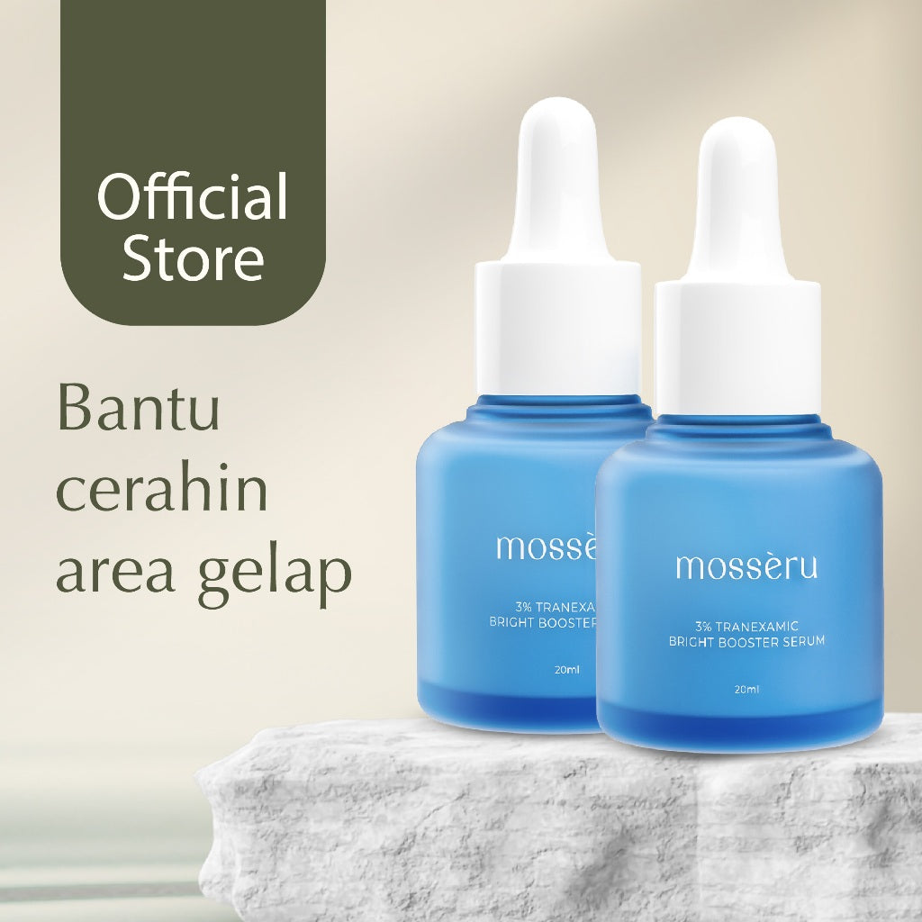 MOSSÈRU 3% Tranexamic Bright Booster Serum | Tranexamic Acid | Niacinamide | Brightening Serum | Menenangkan kulit Kemerahan | Pudarkan Flek & Melasma  | Serum Bekas Jerawat | Menghidrasi kulit | Meratakan warna kulit | Memudarkan bekas je