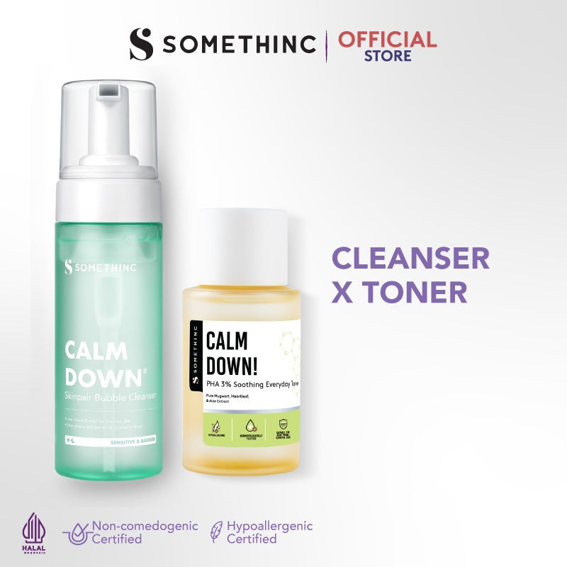 SOMETHINC [2 PCS] Paket Calm Down Series Skinpair Bubble Cleanser | Sabun Cuci Muka untuk Kulit Sensitif & Iritasi. Meredakan Kemerahan, Memperkuat Skin Barrier, Facial Wash untuk semua tipe kulit