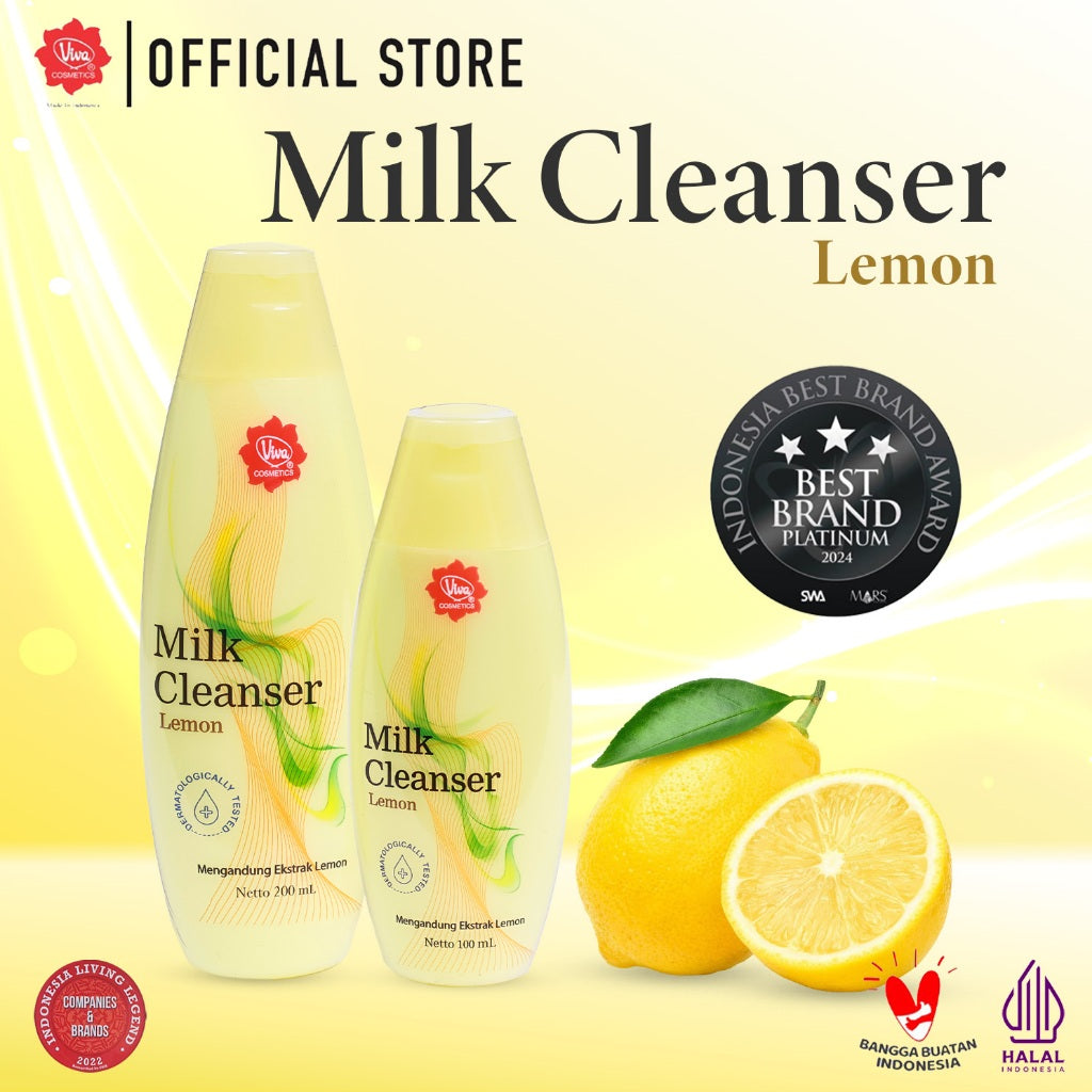 [PROMO] Paket_Double_Cleansing_Lemon - Viva Milk Cleanser & Face Tonic Lemon (100 ml & 200 ml)