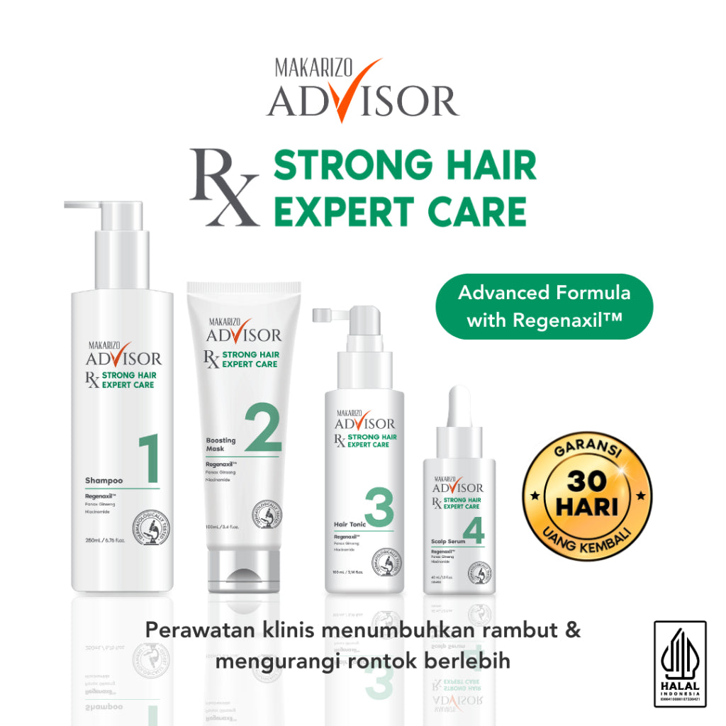Makarizo Advisor RX Strong Hair Expert Care Series - Atasi Rambut Rontok, Kebotakan Dini, Menumbuhkan Rambut / Non SLS / Silicone-Free