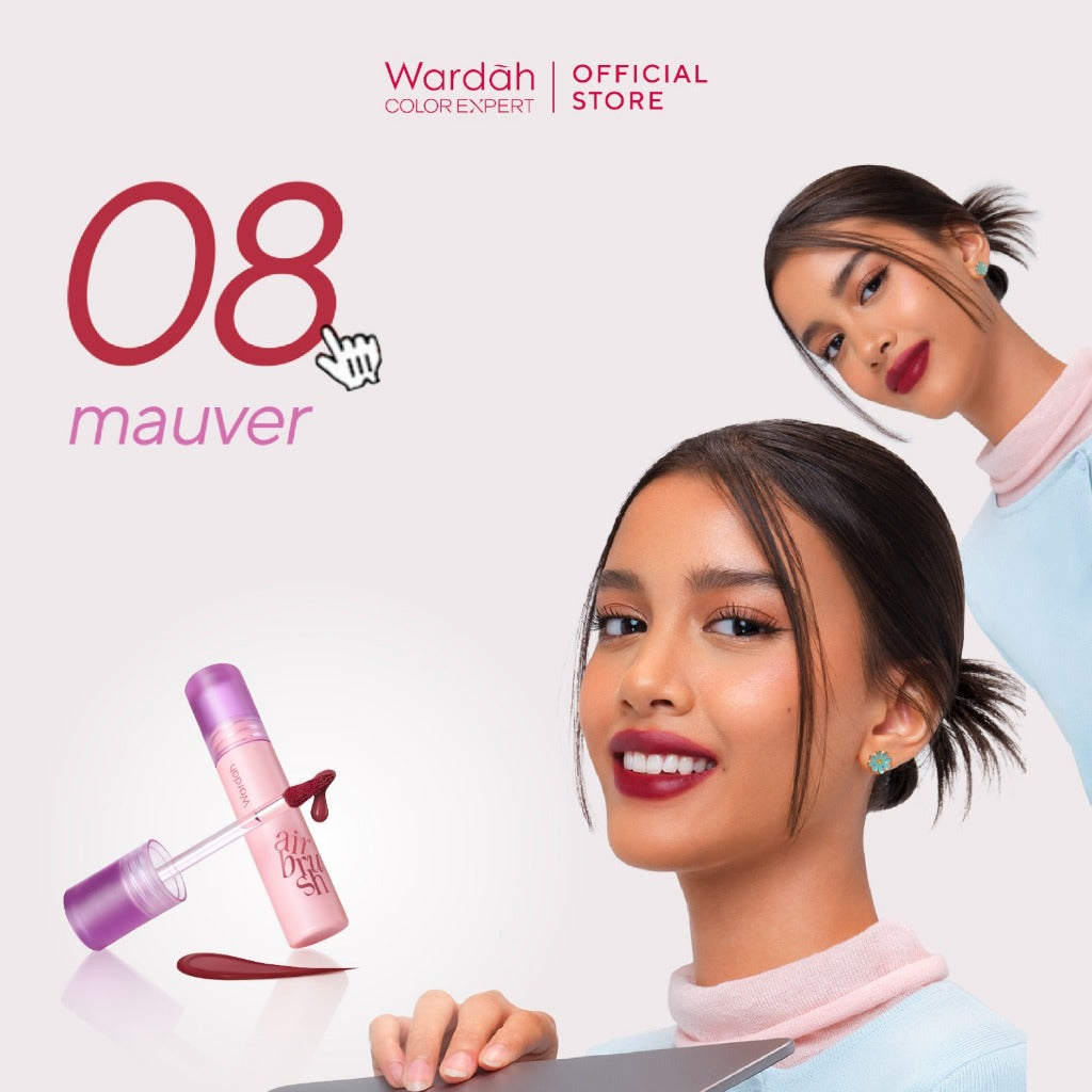 NEW! Wardah Airbrush Lip Tint - Soft-Blur Finish-Longlasting-Lightweight-Hydrates -Tahan Lama 24 Jam - Lip Stain - Lipgloss - Liptint - Lipstik - Lipcream - Lip Matte - Makeup