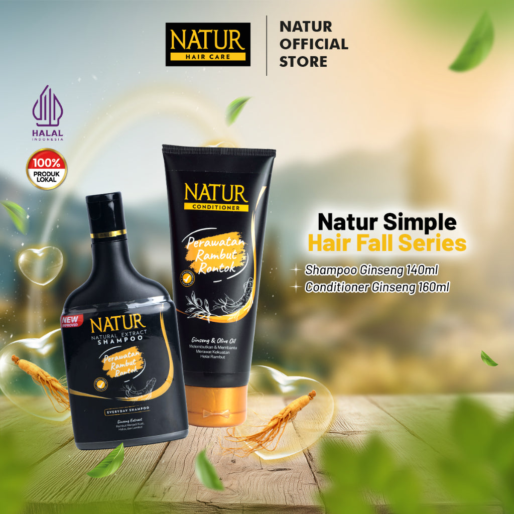Simple Hair Fall Series - Paket Shampoo Conditioner Rambut Rontok / Anti Hair Fall / Menguatkan Akar Rambut
