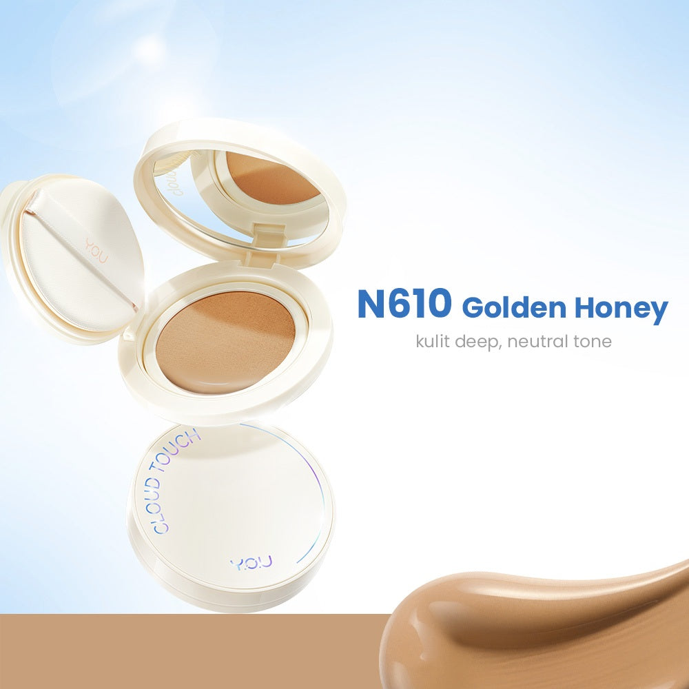 YOU Cloud Touch Dreamy-fit Lasting Mesh Cushion Cushion Foundation Natural Matte Finish Tahan Lama 24 Bedak Wajah SPF Kosmetik