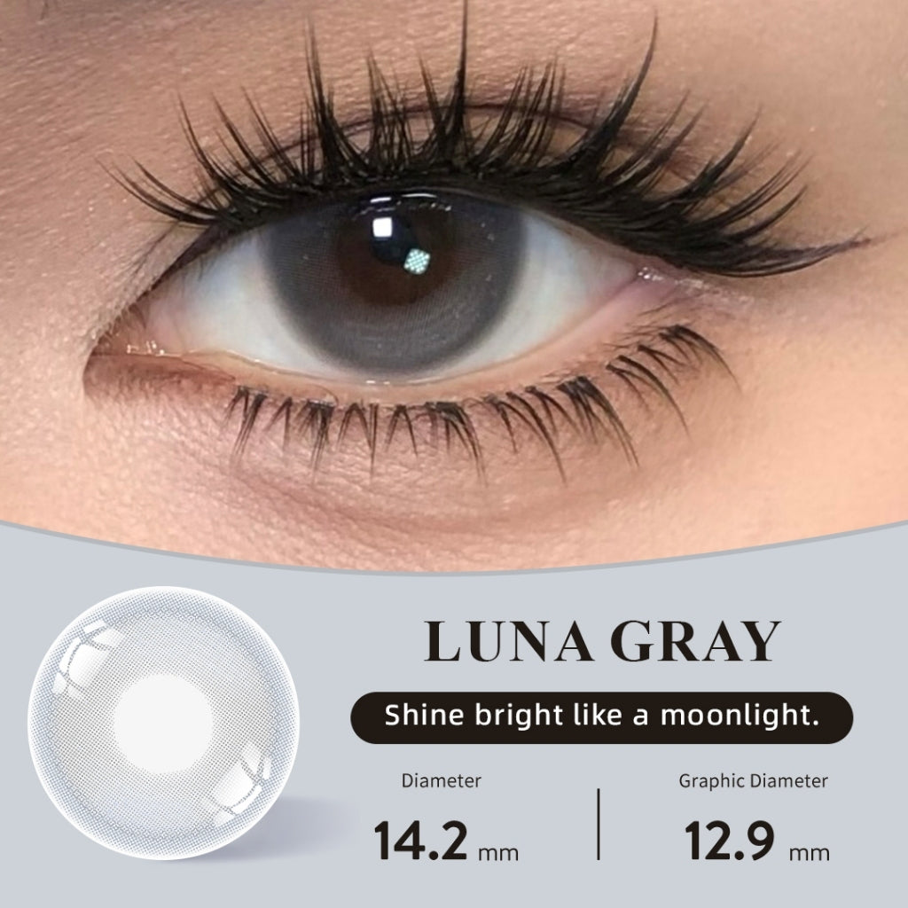 [Fuji Favorite] Lilmoon Softlens Luna Gray – Softlens Minus 0 s/d -8.50, Warna Natural Kualitas Jepang