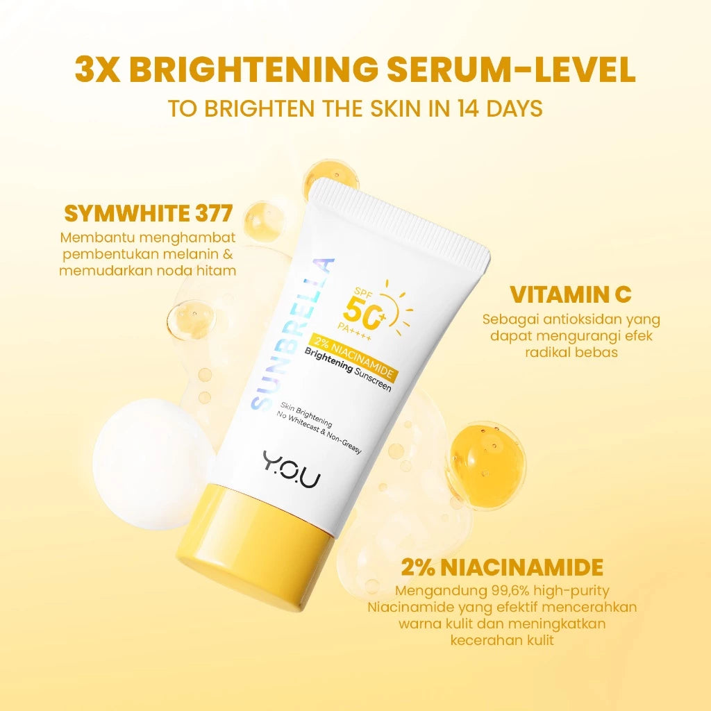 Era 2000- Y.O.U Sunbrella Sunscreen Series | Triple UV, 2% Niacinamide Brightening, Tone Up, Acnecare, Airy Outdoor
