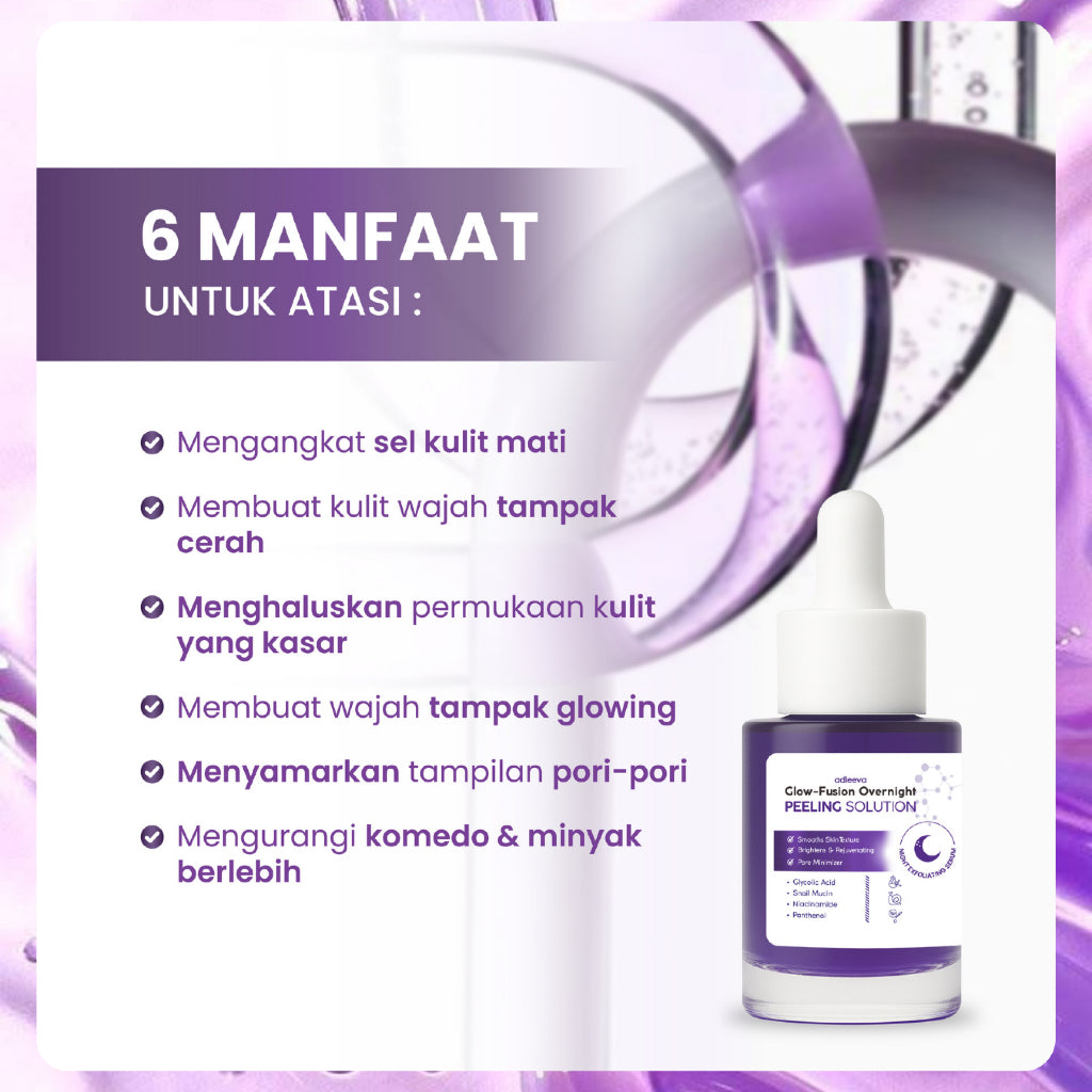 ADLEEVA Glow-Fusion Overnight PEELING SOLUTION - Serum Eksfoliasi