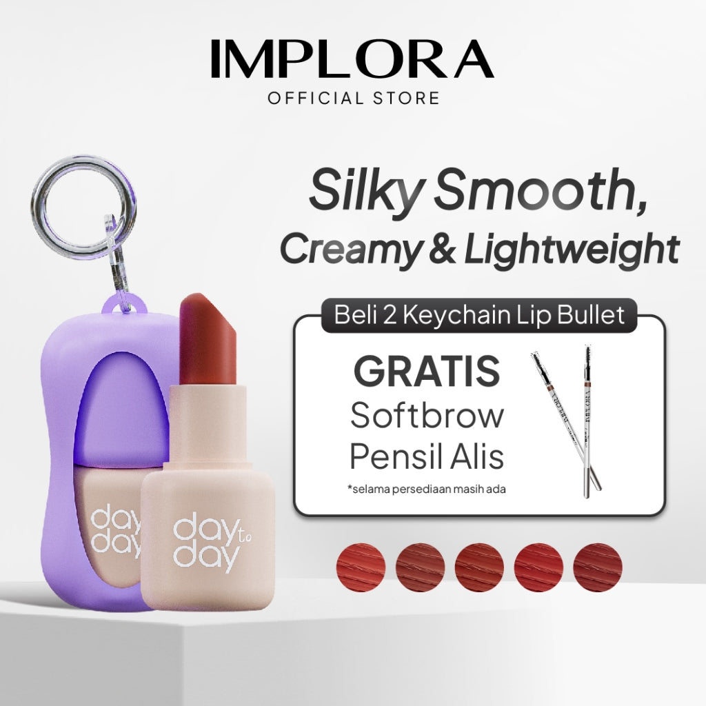 Implora Day To Day Lip Bullet | Lipstick Keychain | Free Gantungan Kunci
