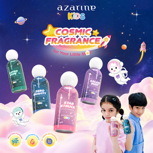 Azarine Kids Eau de Toilette Parfum Anak EDT Fruity Floral Musky Cosmic Scents Wangi Tahan Sepanjang Hari Dermatologcally Tested 50 ml