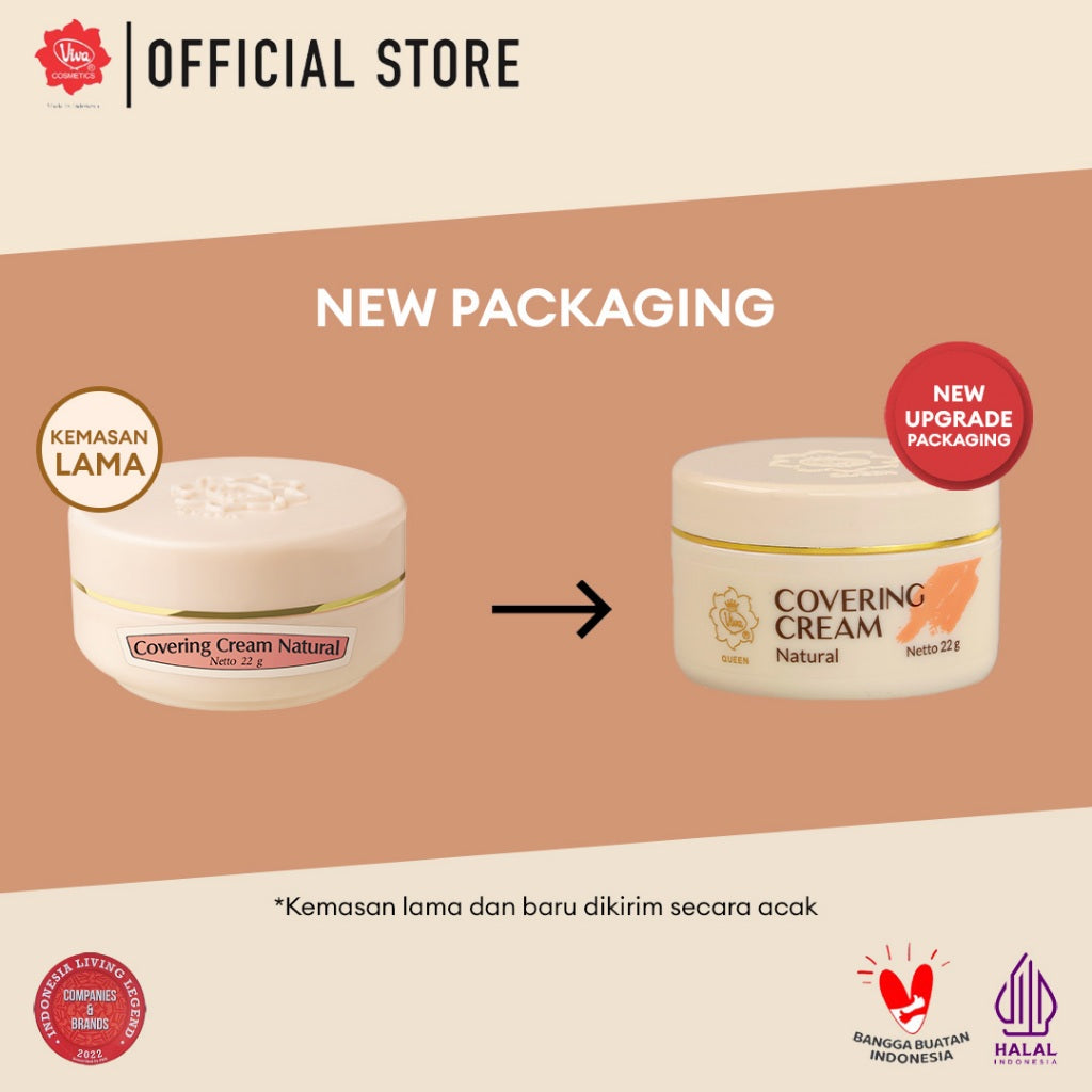 Viva Queen Covering Cream (WATERPROOF) - 22gr (Tersedia 4 Varian Warna)