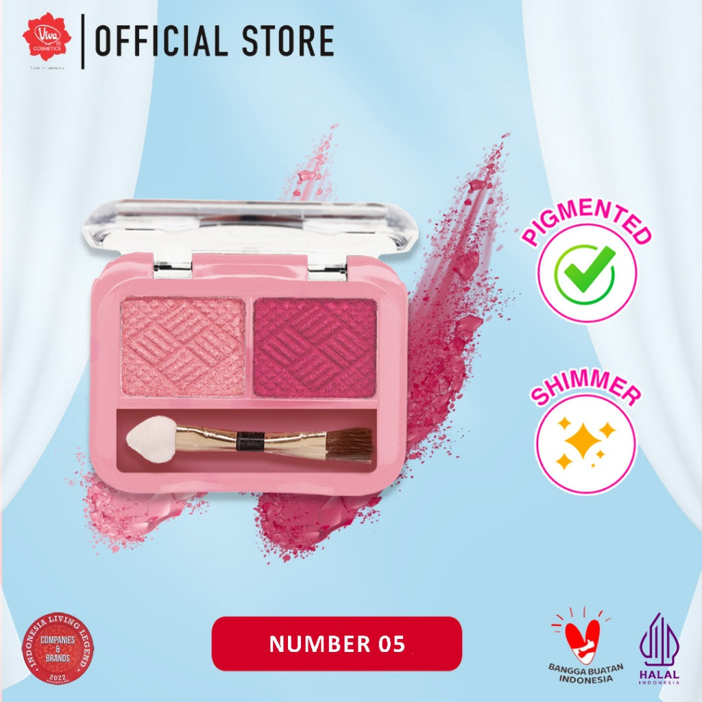 Viva Eye Shadow Duo - 2.3 gr (tersedia 12 varian kombinasi warna)