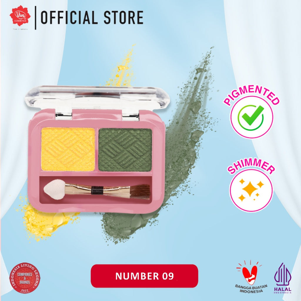 Viva Eye Shadow Duo - 2.3 gr (tersedia 12 varian kombinasi warna)