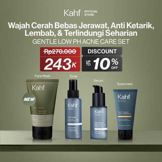 [SPECIAL 11.11 : KAHF BUNDLE 4IN1 PAKET PERAWATAN WAJAH] Paket Face Care Expert Complete Kit (Face Wash + Toner + Serum + Sunscreen Moisturizer) - Wajah Bebas Jerawat, Anti Ketarik, Lembab, & Terlindungi Seharian - Suitable for Daily Use