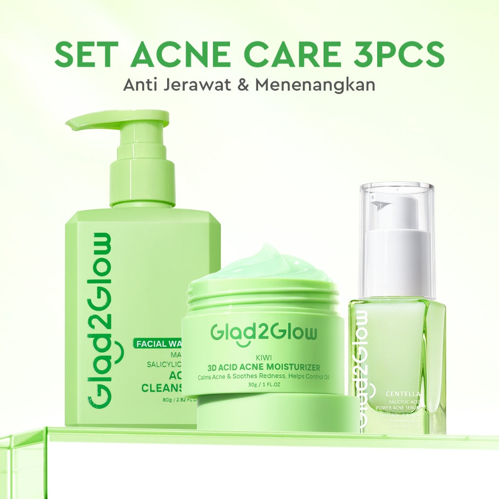 [New]Glad2Glow Matcha Salicylic Acid Acne Facial Cleanser 80ml Anti Jerawat Kontrol Minyak Face Wash Oily Acne Prone Skin Friendly sabun cuci muka g2g