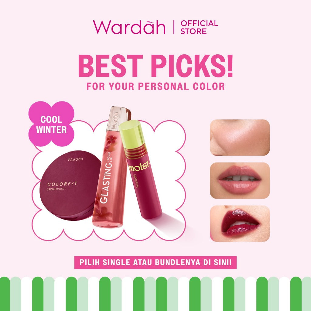 [PCA: COOL WINTER] WARDAH Your Cool Winter Packlist! Cream Blush - Moist Dew Tint - Glasting Liquid Lip - Matte  Lip Cream - Colorfit Lip Mousse, Last All Day Lip Paint, Ultralight Lipstick - Eyeshadow - Personal Color Analysis - Makeup