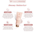Glowies Beauty Dreamy Moisturizer 80ml Busui Friendly membantu Mencerahkan & Meratakan Warna Kulit Menghilangkan jerawat PIE PIHFormulasi Korea 7% Azeclair 6% Niacinimide Alpha Arbutin 5x Ceramide Pelembab wajah kering dan Sensitif